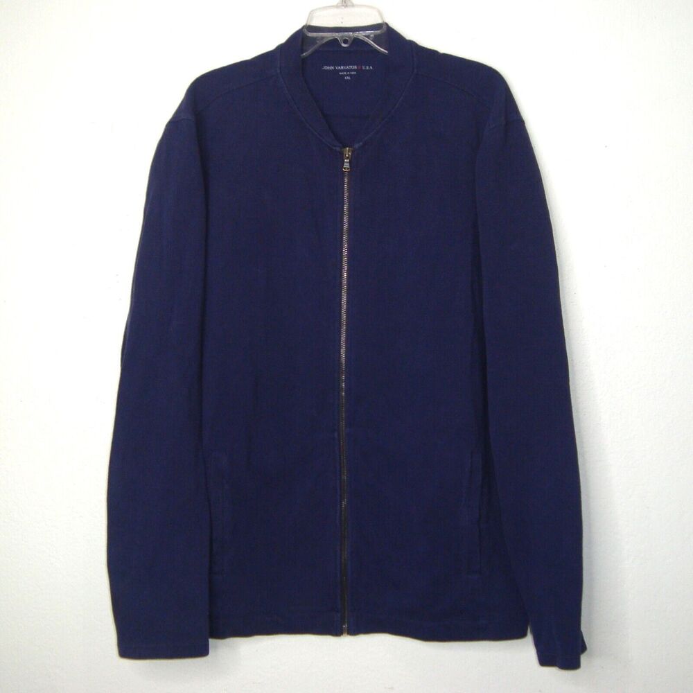 John Varvatos Star USA Men's Long Sleeve Zip Front Textured Knit Jacket Size XXL